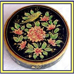 ANTIQUE PERSIAN HANDPAINTED PAPIER MACHE BOX #1890618