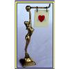 ART DECO BRASS FIGURINE WOMAN AS BRIDGE MARKER #1890619