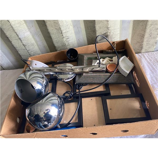 Picture frames and light fixture