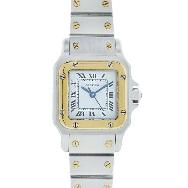 Authentic Cartier Santos Two Tone Stainless Steel Ladies Watch