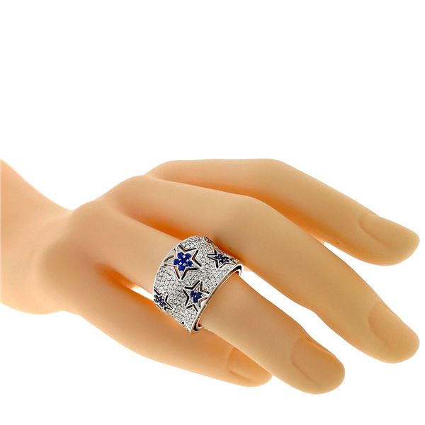 18k White Gold Diamond/Sapphire Cocktail Ring
