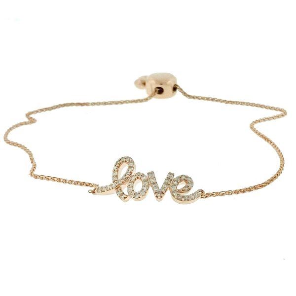 14k Rose Gold / Diamond Love Bracelet