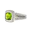Image 3 : Authentic David Yurman Sterling Silver Petite Albion Peridot Diamond Ring
