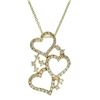 Image 4 : 18k Yellow Gold Three Heart Necklace