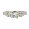 Image 1 : Platinum Three-Stone Princess Cut Diamond Ring