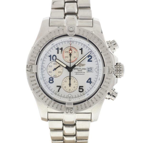 Authentic Breitling Super Avenger Stainless Steel Watch