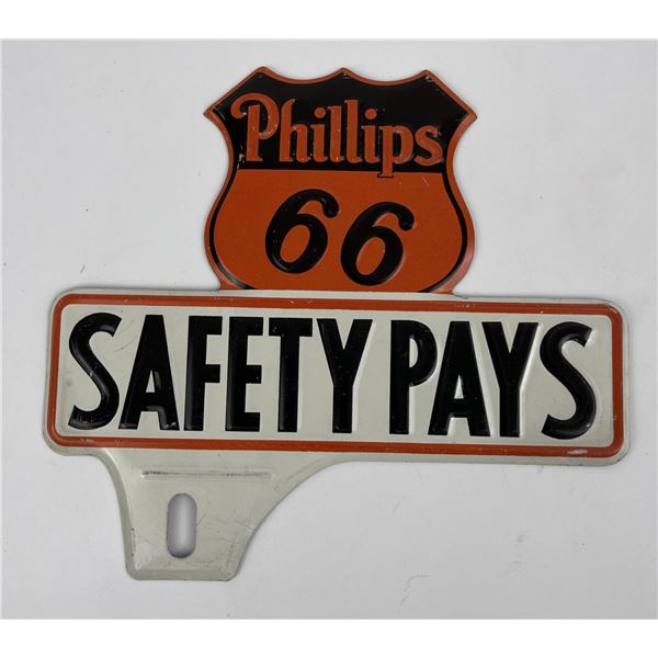 Phillips 66 Safety Pays License Plate Topper