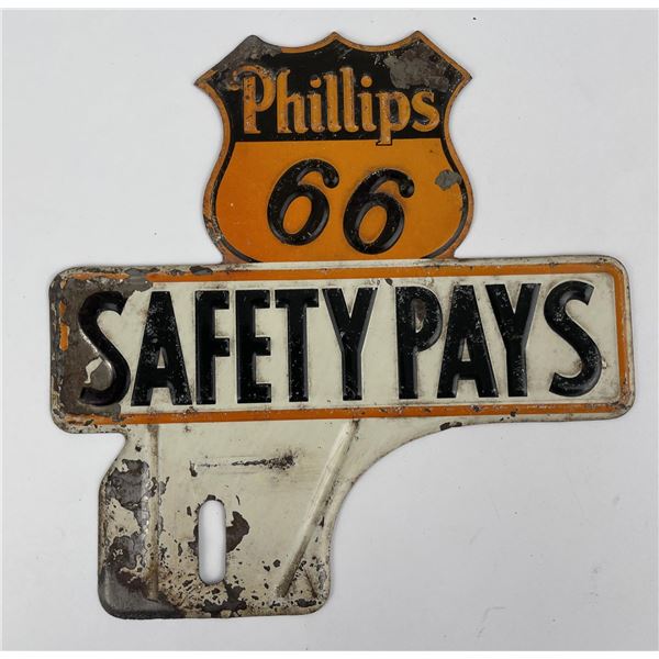 Phillips 66 Safety Pays License Plate Topper