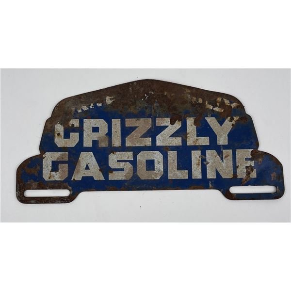 Rare Montana Grizzly Gasoline License Plate Topper