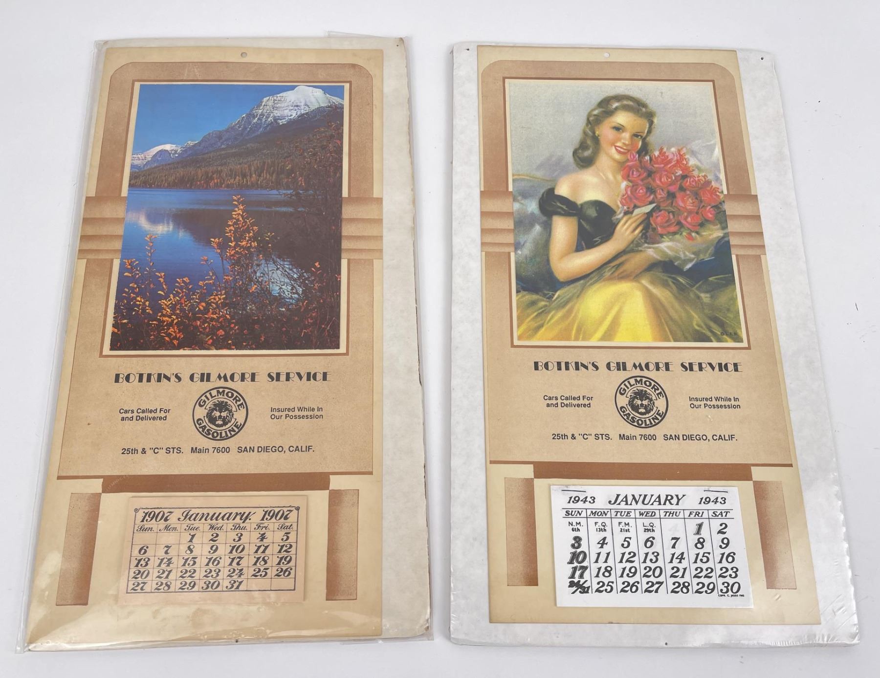 Gilmore Gasoline Calendars San Diego California