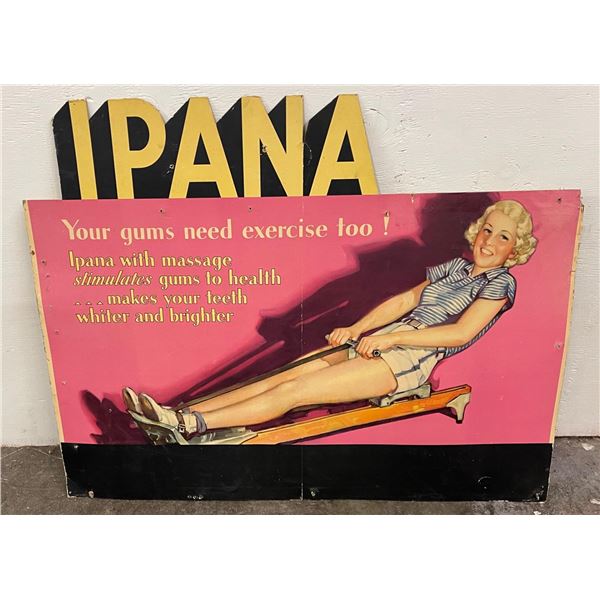 Art Deco Ipana Floss Store Display Sign