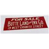 Image 1 : Butte Montana Land Real Estate Sign