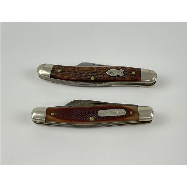 Pair of US Made Schrade Pocket Knives