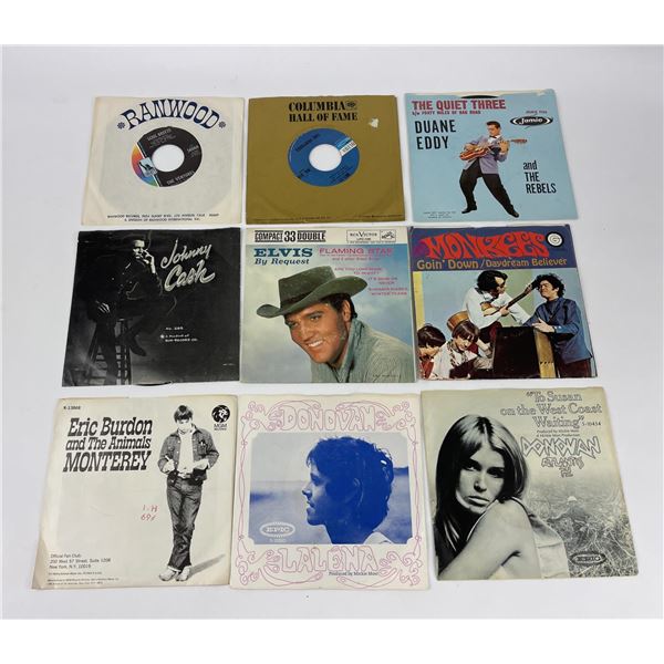 Lot of 45 RPM Records Elvis Johnny Cash Donovan