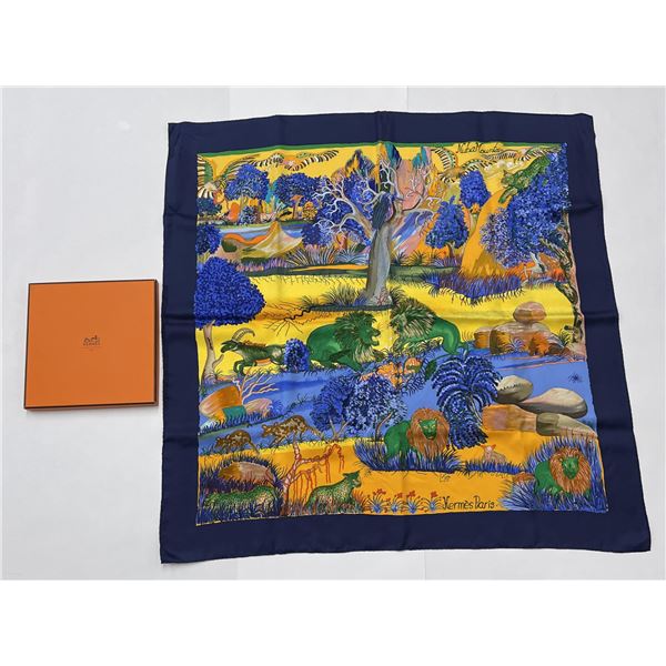 Hermes Nuba Mountain Silk Scarf in Box