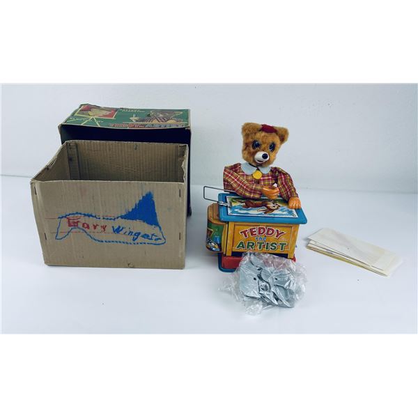 Teddy The Artist Battery Operated Toy Box Yonezawa