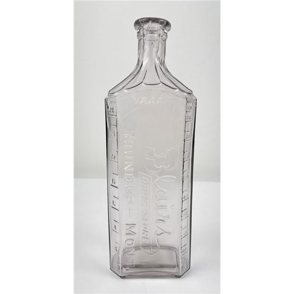 Large Antique Blair's Roundup Montana Drug Bottle