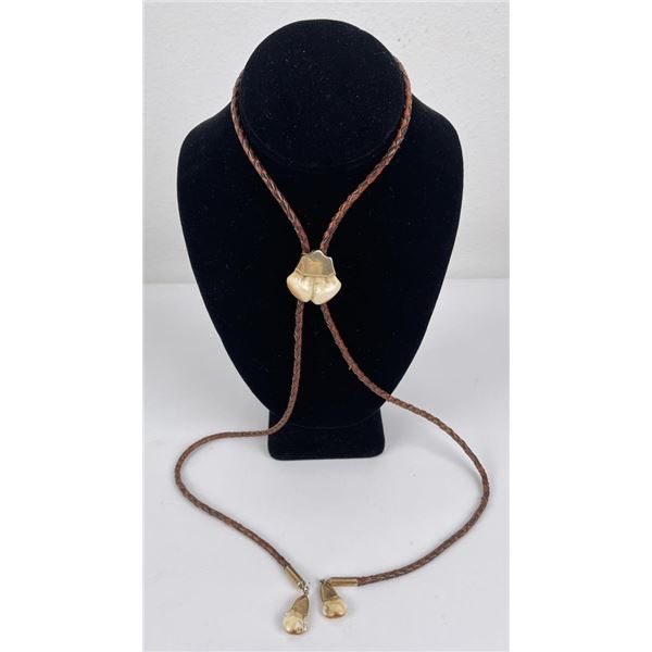 14k Yellow Gold Elk Tooth Montana Bolo Tie