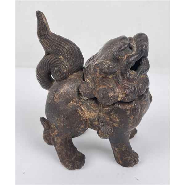 Antique Cast Iron Chinese Foo Dog Censer