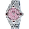 Image 1 : Rolex Ladies Stainless Steel Pink Diamond & Ruby 26MM Datejust Wristwatch