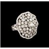 Image 1 : 14KT White Gold 3.86 ctw Diamond Ring