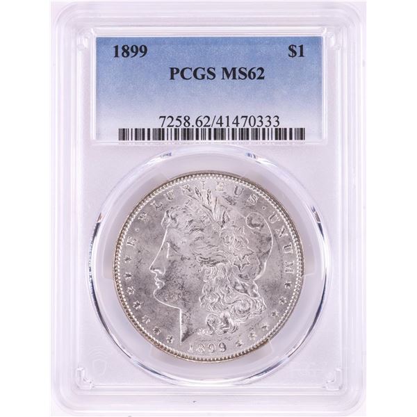 1899 $1 Morgan Silver Dollar Coin PCGS MS62