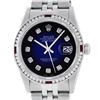Image 1 : Rolex Mens Stainless Steel Blue Vignette Diamond & Ruby Oyster Perpetual Datejust