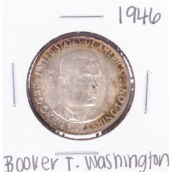 1946 Booker T Washington Commemorative Half Dollar Coin Nice Toning