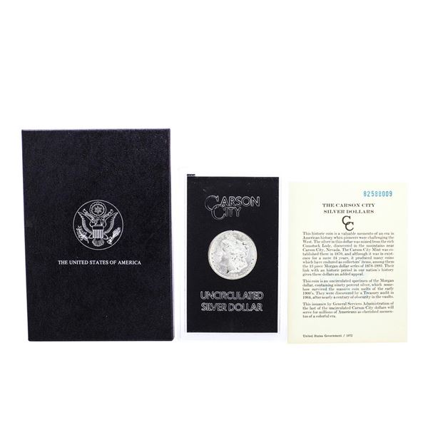 1882-CC $1 Morgan Silver Dollar Coin GSA Hoard Uncirculated w/Box & COA