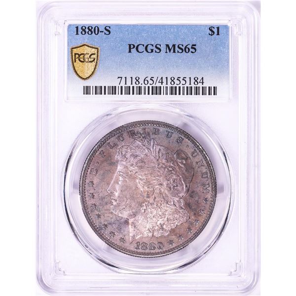1880-S $1 Morgan Silver Dollar Coin PCGS MS65 Nice Toning