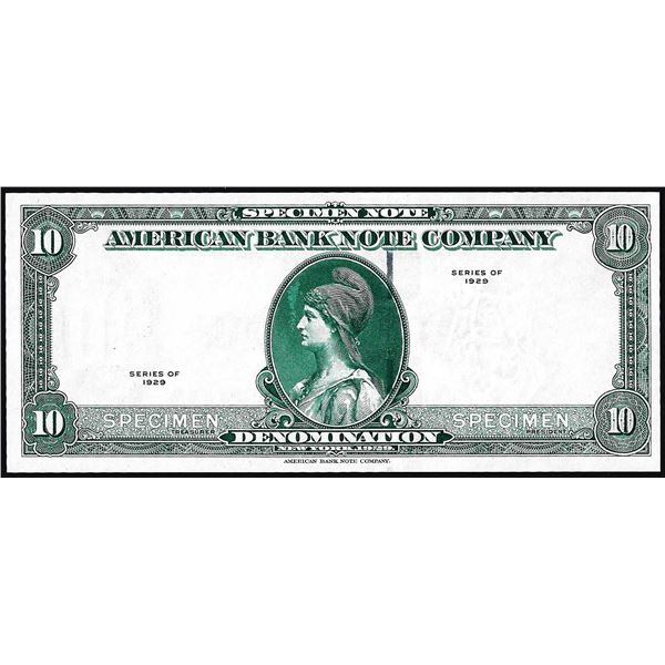 1929 Ten Unit American Bank Note Company Test Note