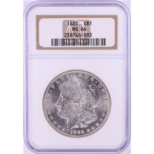 1885 $1 Morgan Silver Dollar Coin NGC MS64