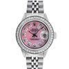 Image 2 : Rolex Ladies Stainless Steel Pink Mother of Pearl Diamond Datejust Wriwatch