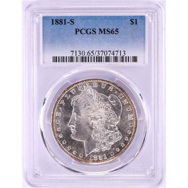 1881-S $1 Morgan Silver Dollar Coin PCGS MS65