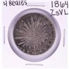 Image 1 : 1864 ZsVL Mexico 4 Reales Silver Coin