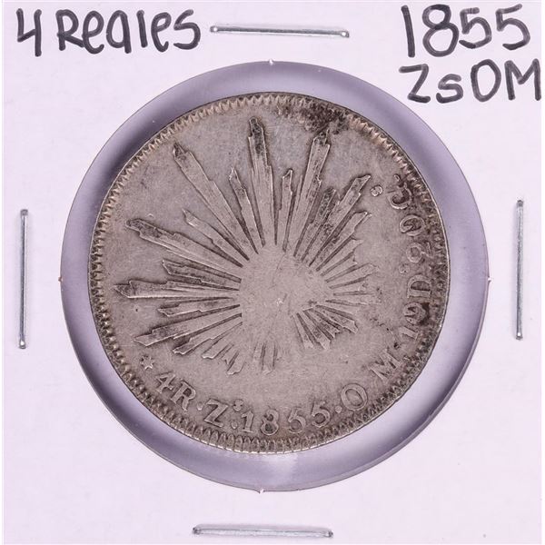 1855 ZsOM Mexico 4 Reales Silver Coin