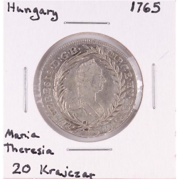 1765 Hungary 20 Krajczar Maria Theresia Silver Coin