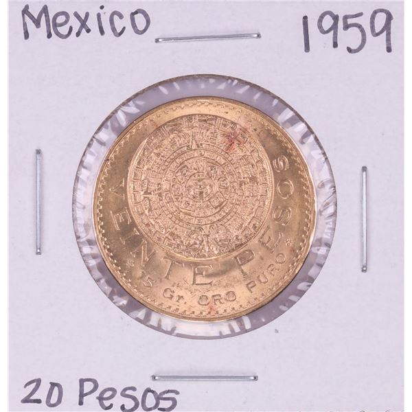 1959 Mexico 20 Pesos Gold Coin