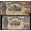 Image 1 : Lot of (2) 1863 $5 The State of Louisiana Baton Rouge, LA Obsolete Banknotes