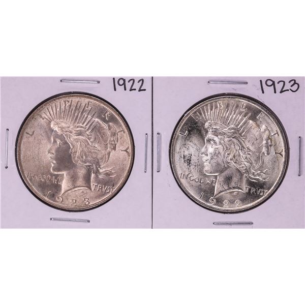 Lot of 1922-1923 $1 Peace Silver Dollar Coins