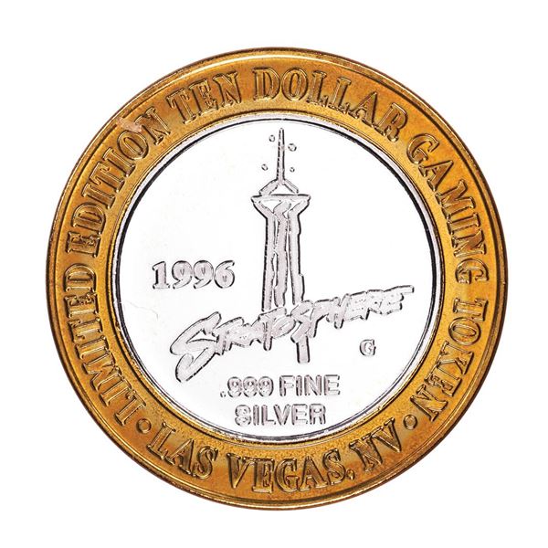 .999 Silver Stratosphere Las Vegas, NV $10 Casino Limited Edition Gaming Token