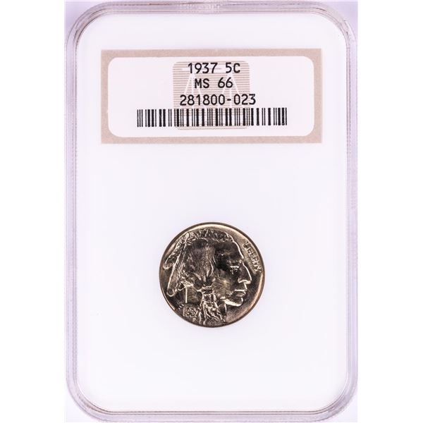 1937 Buffalo Nickel Coin NGC MS66 Old Fatty Holder