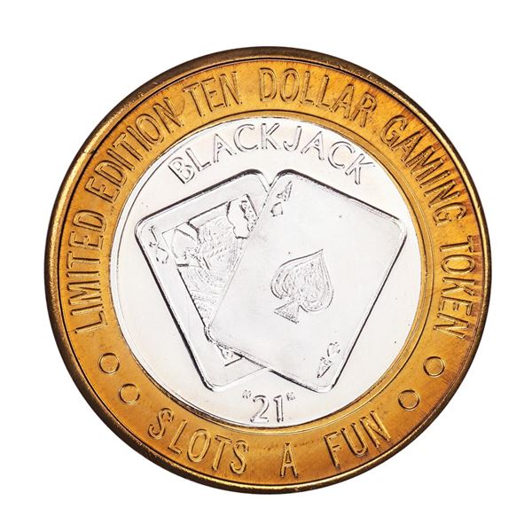 .999 Silver Slots A Fun Casino Las Vegas, NV $10 Limited Edition Casino Gaming Token