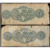 Image 2 : Lot of (2) 1863 $5 The State of Louisiana Baton Rouge, LA Obsolete Banknotes