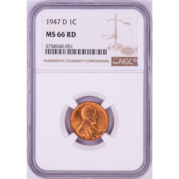 1947-D Lincoln Wheat Cent Coin NGC MS66RD