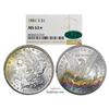 Image 1 : 1881-S $1 Morgan Silver Dollar Coin NGC MS63* Star CAC Amazing Toning