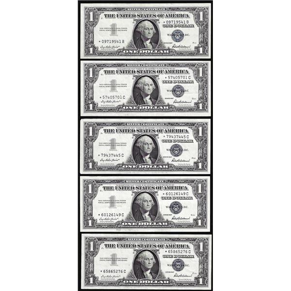 Lot of (5) 1957 $1 Silver Certificate STAR Notes