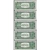Image 2 : Lot of (5) 1957 $1 Silver Certificate STAR Notes