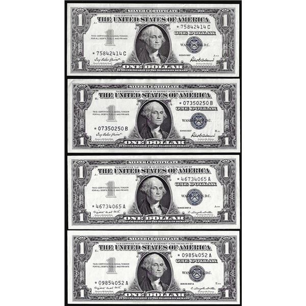 Lot of (4) 1957/A $1 Silver Certificate Star Notes