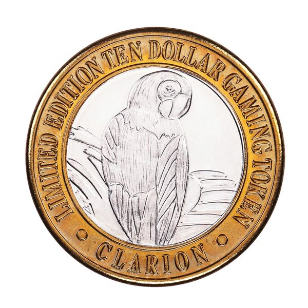 .999 Silver Clarion Hotel & Casino Reno, Nevada $10 Limited Edition Gaming Token